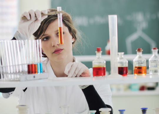 young woman in lab