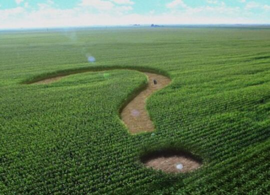 FILE - This undated file image from a television advertisement provided by the Corn Refiners Association, shows a corn maze shaped like a question mark. The Food and Drug Administration on Wednesday, May 30, 2012 rejected the Corn Refiners Association's bid to rename its sweetening agent "corn sugar." The FDA said that it defines sugar as a solid, dried and crystallized food  not a syrup. (AP Photo/The Corn Refiners Association)